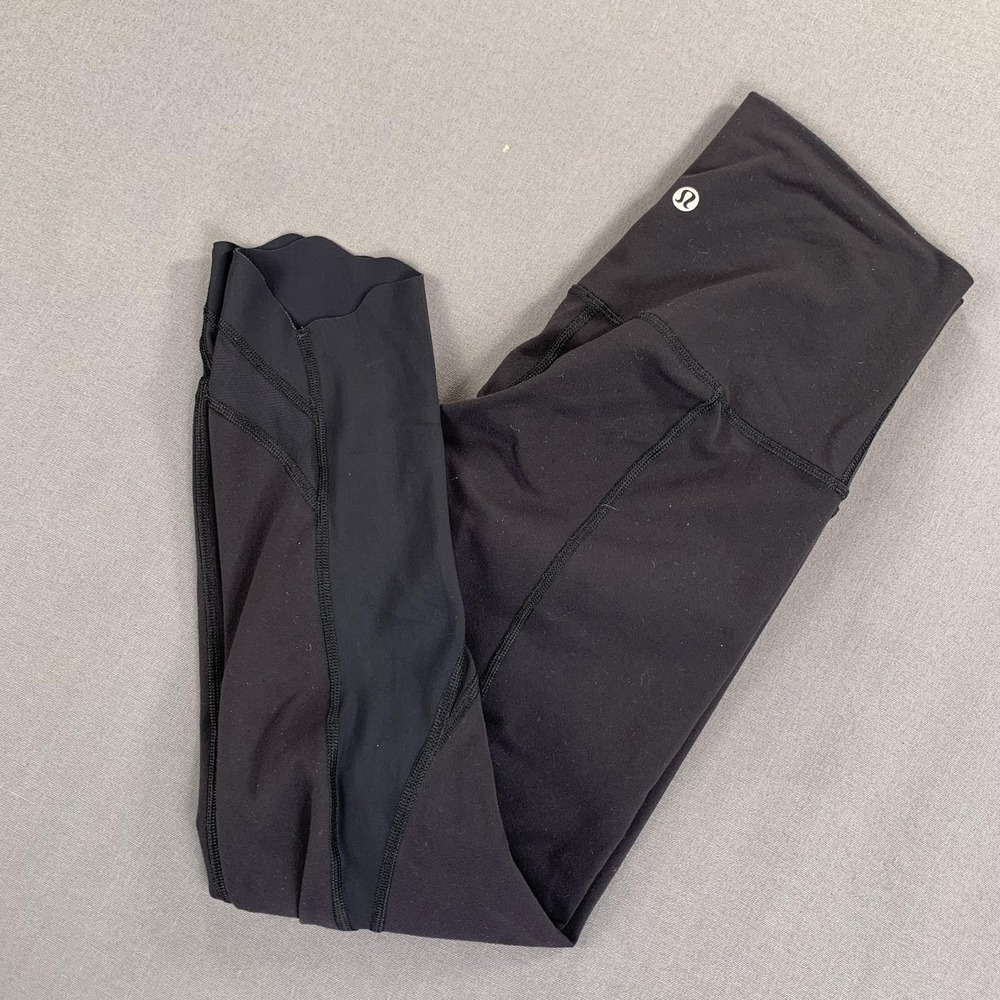 Lululemon Wunder Under Leggings Womens Size 6 Black High Rise Running Athletic
